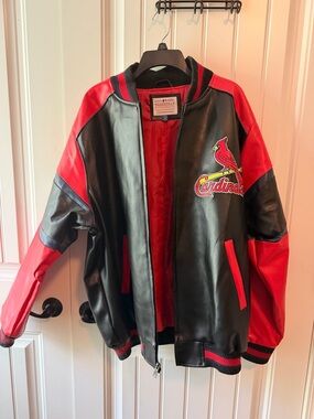 Vintage St. Louis Cardinals Red & Black Bomber Jacket - Like NEW